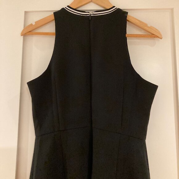 Banana Republic Black Dress Size 4 Petite White Stripe Neck Detail - Picture 7 of 16